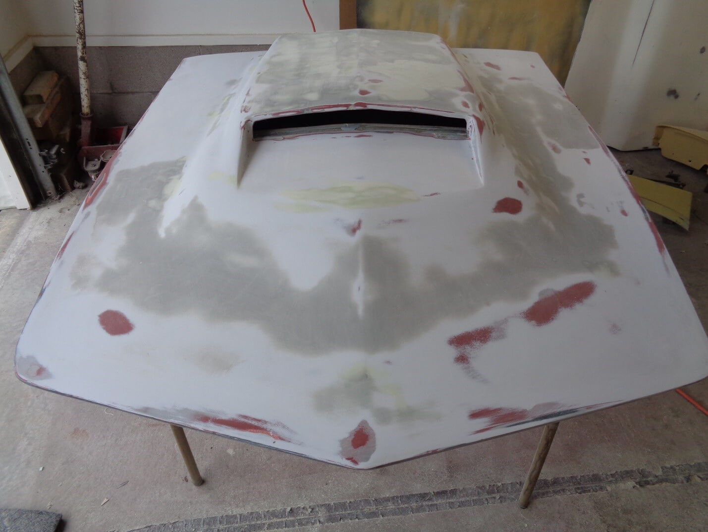 Hood in progress with L-88 hood mock-up