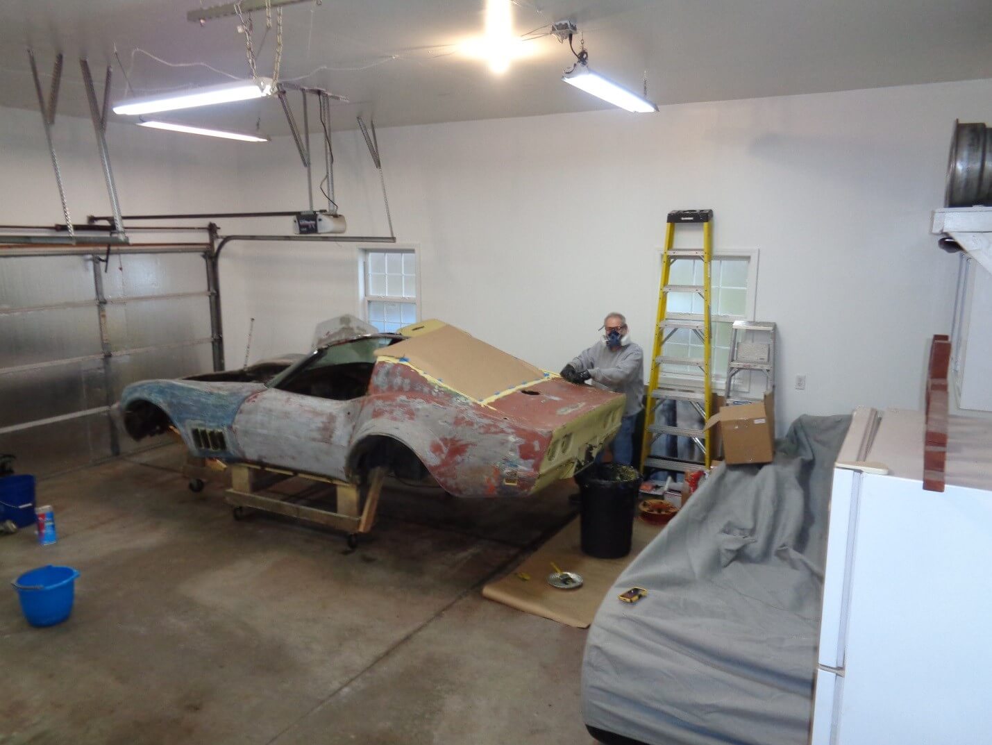 Joe stripping the paint