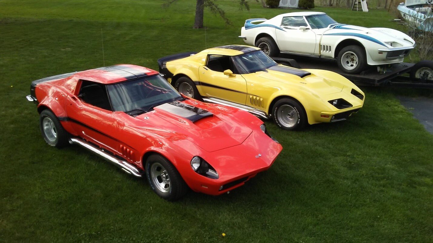 Three Corvettes parked together