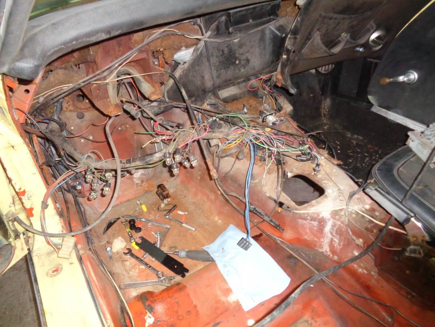 Interior strip-down in progress