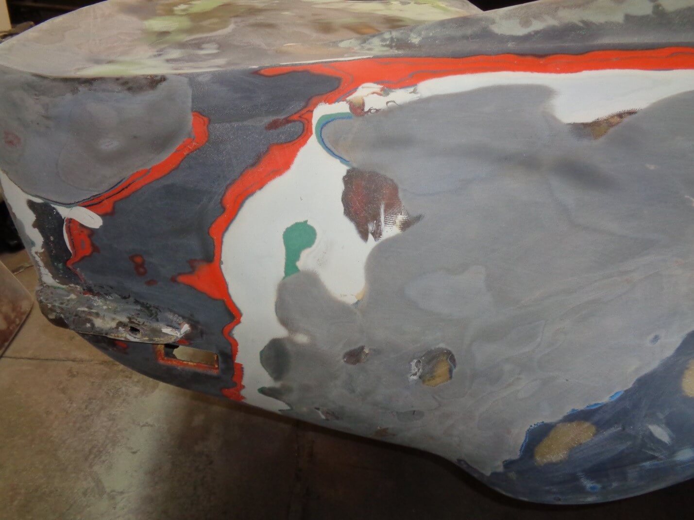 Right rear quarter panel in progress